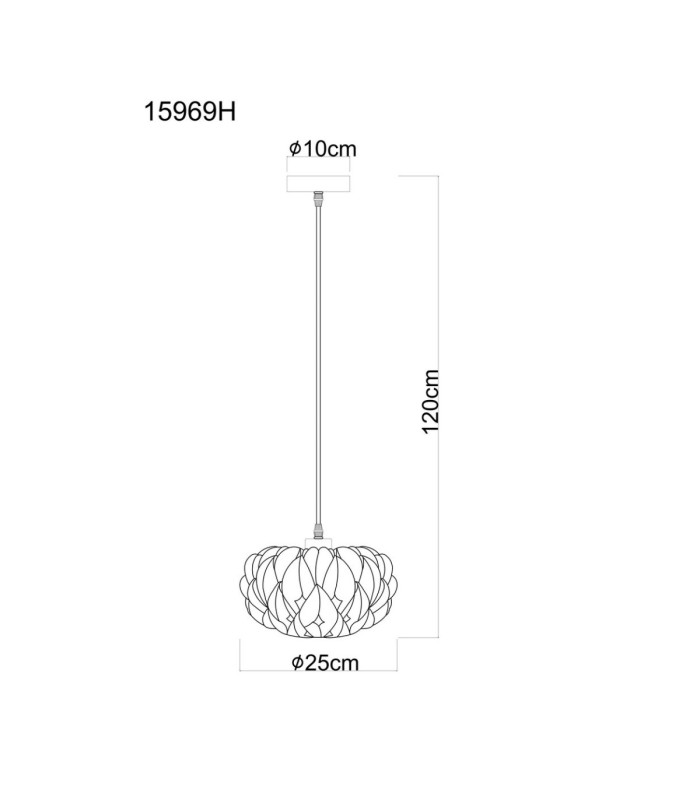 Juana Pendant Ceiling Light Chrome E27-6