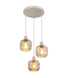 Antonio Cluster Pendant Ceiling Light Matt Beige 3x E27-1