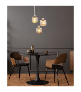 Antonio Cluster Pendant Ceiling Light Matt Beige 3x E27-2