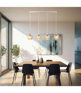Antonio Bar Pendant Ceiling Light Matt Beige 4x E27-2