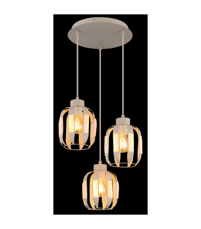 Arlen Cluster Pendant Ceiling Light Matt White 3x E27-6