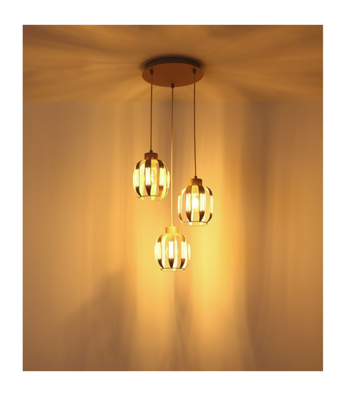 Arlen Cluster Pendant Ceiling Light Matt White 3x E27-7