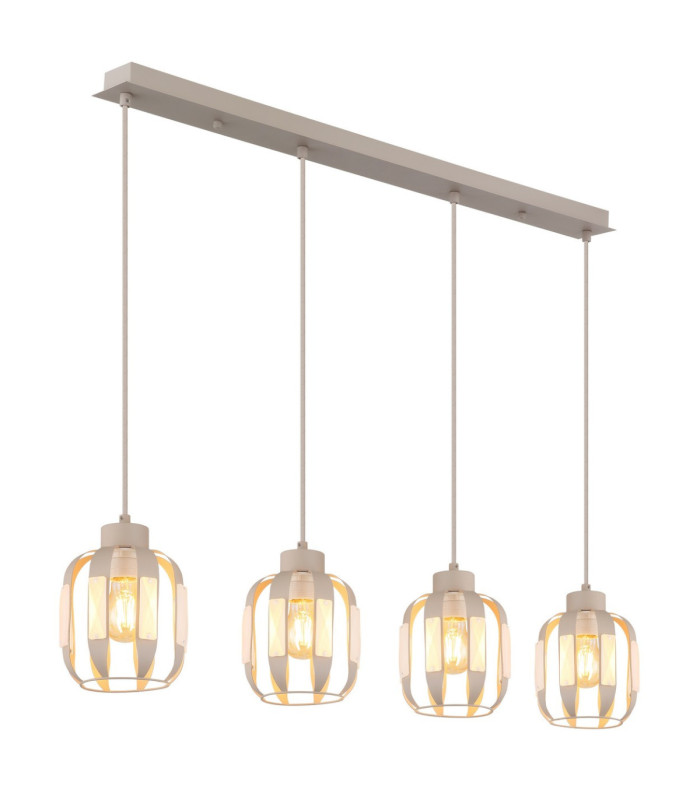 Arlen Bar Pendant Ceiling Light Matt White 4x E27-1