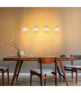 Arlen Bar Pendant Ceiling Light Matt White 4x E27-2