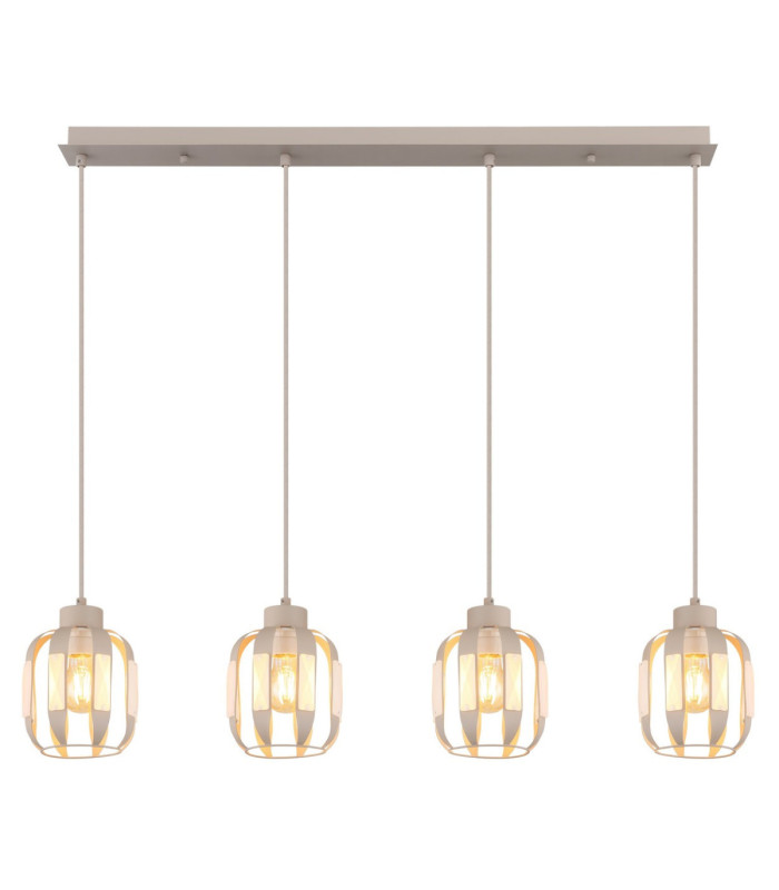 Arlen Bar Pendant Ceiling Light Matt White 4x E27-4