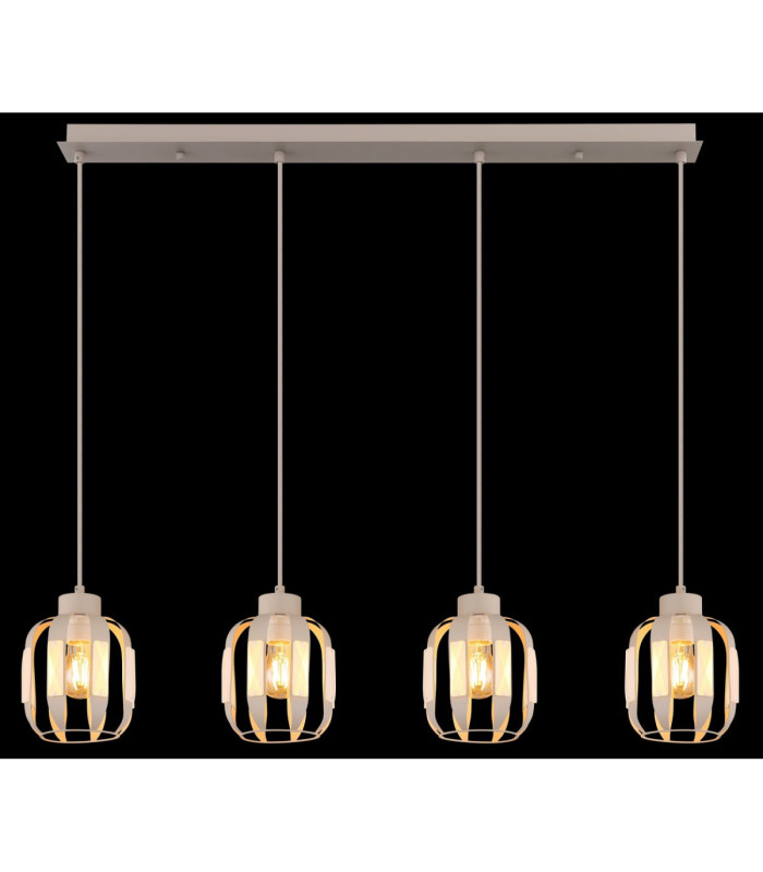 Arlen Bar Pendant Ceiling Light Matt White 4x E27-6
