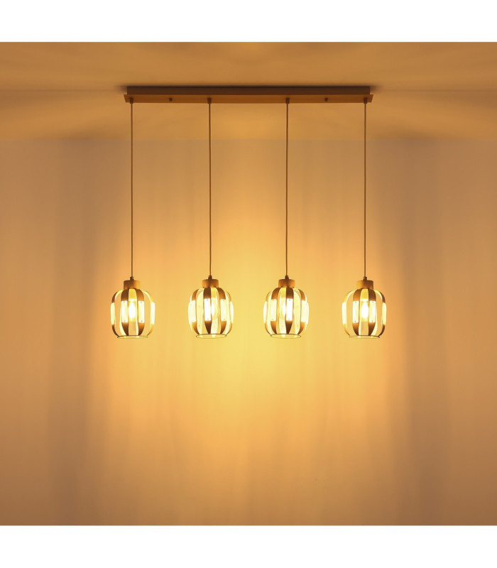 Arlen Bar Pendant Ceiling Light Matt White 4x E27-7