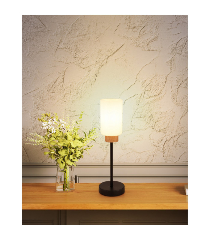 Rowena Cylindrical Table Lamp Matt Black E27-2