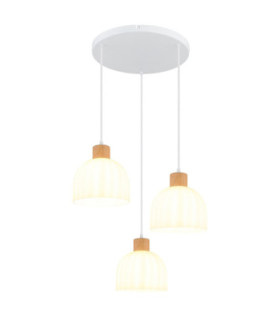 Swanson Cluster Pendant Ceiling Light Matt White Glass Opal Shades 3x E27-1