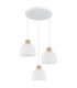 Swanson Cluster Pendant Ceiling Light Matt White Glass Opal Shades 3x E27-3