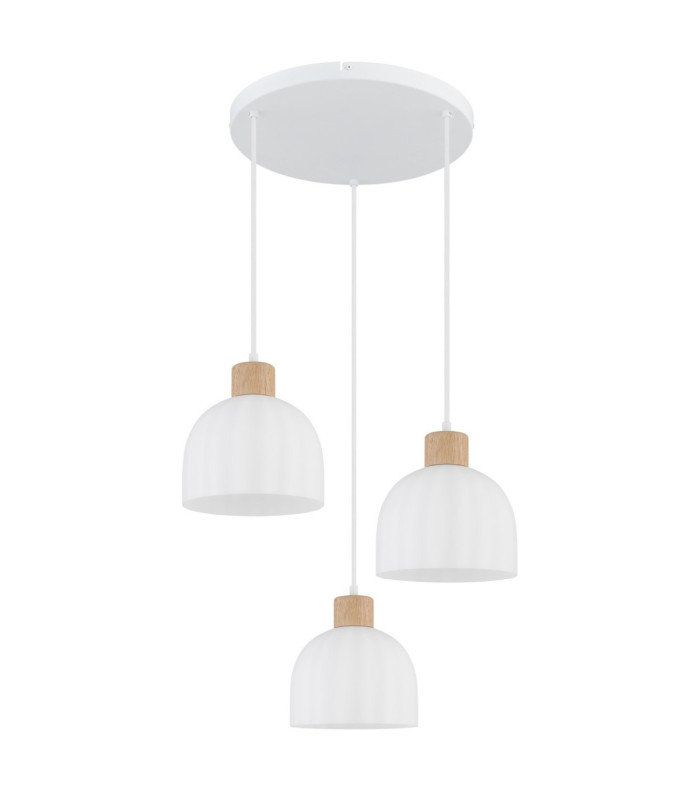 Swanson Cluster Pendant Ceiling Light Matt White Glass Opal Shades 3x E27-3
