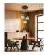 Swanson Cluster Pendant Ceiling Light Matt Black Glass Amber Shades 3x E27-2