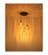 Swanson Cluster Pendant Ceiling Light Matt Black Glass Amber Shades 3x E27-5