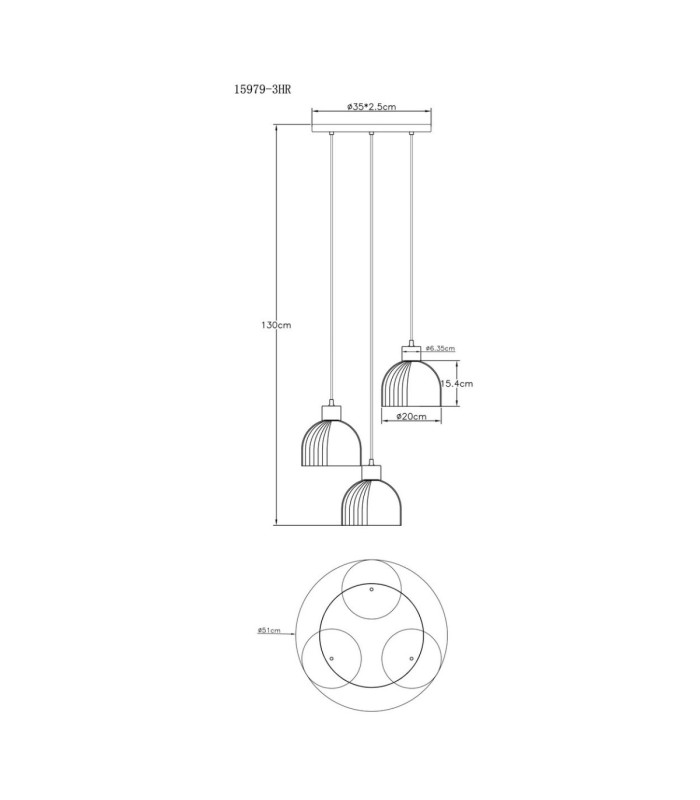 Swanson Cluster Pendant Ceiling Light Matt Black Glass Amber Shades 3x E27-6