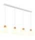 Swanson Bar Pendant Ceiling Light Matt White Glass Opal Shades 4x E27-1