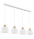 Swanson Bar Pendant Ceiling Light Matt White Glass Opal Shades 4x E27-3