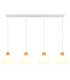 Swanson Bar Pendant Ceiling Light Matt White Glass Opal Shades 4x E27-4