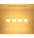 Swanson Bar Pendant Ceiling Light Matt White Glass Opal Shades 4x E27-5