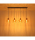 Swanson Bar Pendant Ceiling Light Matt Black Glass Amber Shades 4x E27-5