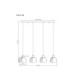 Swanson Bar Pendant Ceiling Light Matt Black Glass Amber Shades 4x E27-6