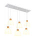 Swanson Cluster Pendant Ceiling Light Matt White Glass Opal Shades 6x E27-1