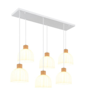 Swanson Cluster Pendant Ceiling Light Matt White Glass Opal Shades 6x E27-1