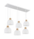 Swanson Cluster Pendant Ceiling Light Matt White Glass Opal Shades 6x E27-3