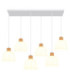 Swanson Cluster Pendant Ceiling Light Matt White Glass Opal Shades 6x E27-4