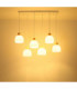 Swanson Cluster Pendant Ceiling Light Matt White Glass Opal Shades 6x E27-5