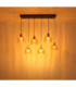 Swanson Cluster Pendant Ceiling Light Matt Black Glass Amber Shades 6x E27-5