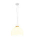 Swanson 30cm Dome Pendant Ceiling Light Matt White Glass Opal Shade E27-1