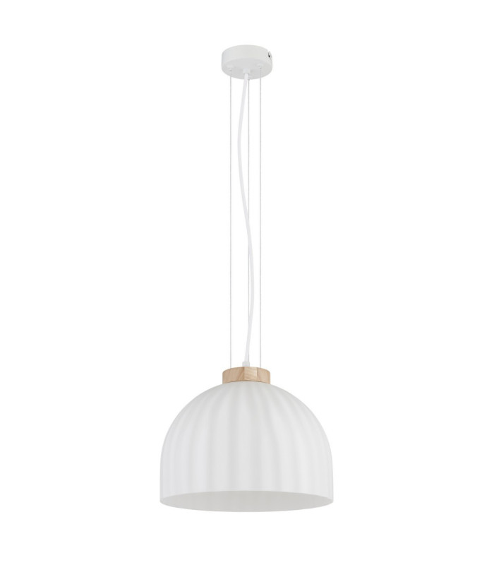 Swanson 30cm Dome Pendant Ceiling Light Matt White Glass Opal Shade E27-3