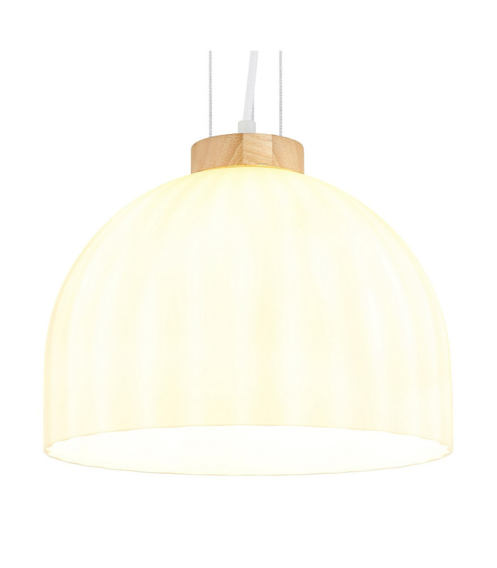 Swanson 30cm Dome Pendant Ceiling Light Matt White Glass Opal Shade E27-4