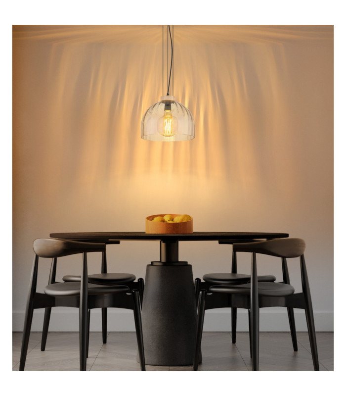 Swanson 30cm Dome Pendant Ceiling Light Matt Black Glass Amber Shade E27-2