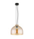 Swanson 30cm Dome Pendant Ceiling Light Matt Black Glass Amber Shade E27-3