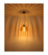 Swanson 30cm Dome Pendant Ceiling Light Matt Black Glass Amber Shade E27-5