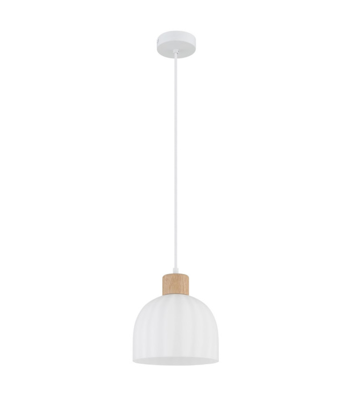 Swanson 20cm Dome Pendant Ceiling Light Matt White Glass Opal Shades E27-3