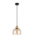 Swanson 20cm Dome Pendant Ceiling Light Matt Black Glass Amber Shades E27-3