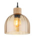 Swanson 20cm Dome Pendant Ceiling Light Matt Black Glass Amber Shades E27-4