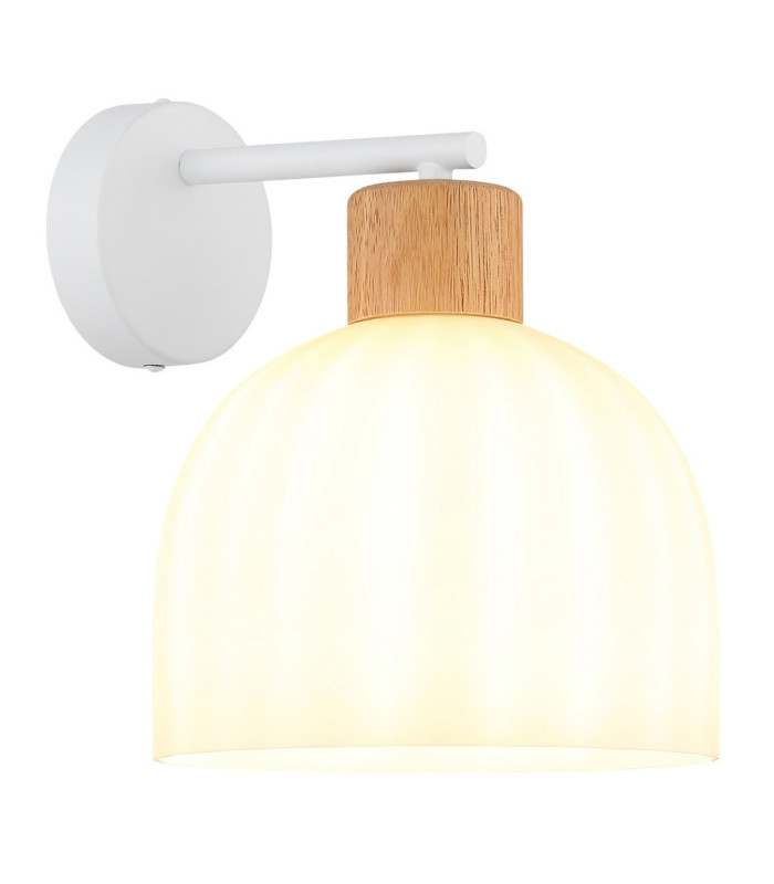 Swanson Dome Wall Lamp Matt White Glass Opal Shades E27-1