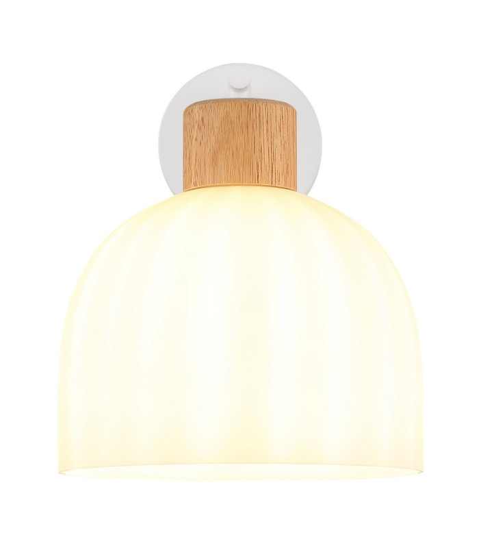 Swanson Dome Wall Lamp Matt White Glass Opal Shades E27-4