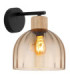 Swanson Dome Wall Lamp Matt Black Glass Amber Shades E27-1