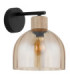 Swanson Dome Wall Lamp Matt Black Glass Amber Shades E27-3
