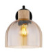 Swanson Dome Wall Lamp Matt Black Glass Amber Shades E27-4