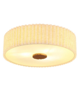 Jannie Cylindrical Ceiling Light Matt Sand Linen Shade 3x E27-1