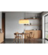 Jannie Bar Pendant Ceiling Light Wood Brown Linen Shade 3x E27-7
