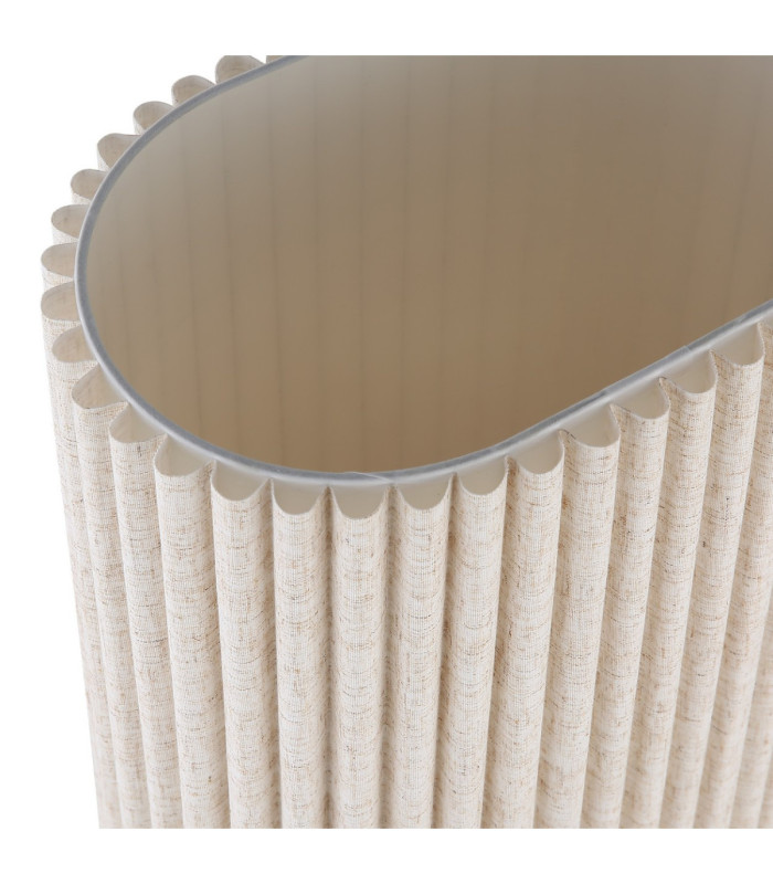 Jannie Floor Lamp Wood Brown Linen Shade E27-5
