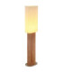 Jannie Floor Lamp Wood Brown Linen Shade E27-6