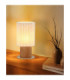 Jannie Oval Table Lamp Wood Brown Linen Shade E27-2