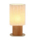 Jannie Oval Table Lamp Wood Brown Linen Shade E27-4